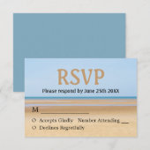 Carte de réponse pour mariage sur la plage (Devant / Derrière)