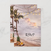 Carte de réponse pour mariage tropical ou destinat (Devant / Derrière)