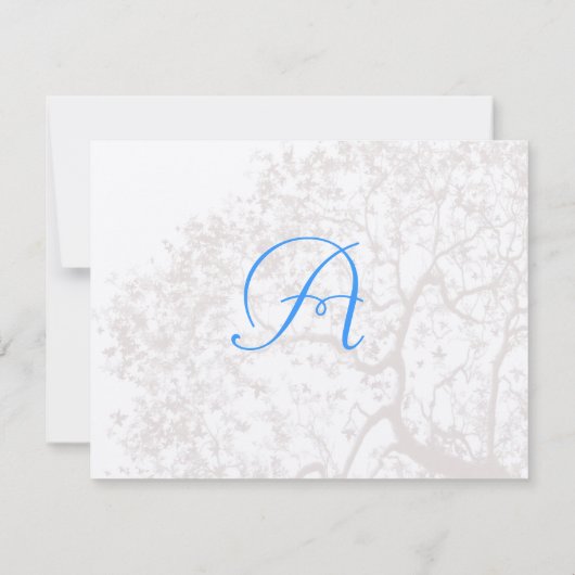 Carte de réponse pour monogramme de mariage Brown  (Dos)