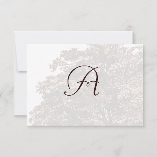 Carte de réponse pour monogramme de mariage Brown  (Dos)