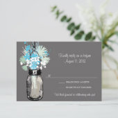 Carte de réponse pour pot Mason et fleurs sauvages (Debout devant)