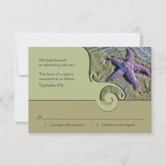 Carte de réponse pour RSVP de mariage à destinatio (Devant)
