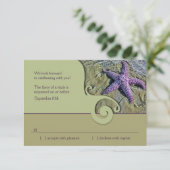 Carte de réponse pour RSVP de mariage à destinatio (Debout devant)