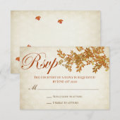 Carte de réponse pour un amour rustique d'automne (Devant / Derrière)