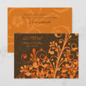 Carte de réponse pour un mariage automnal aux moti (Devant / Derrière)