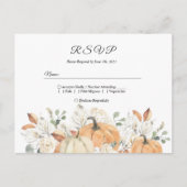 Carte de réponse pour un mariage automnal rustique (Devant)
