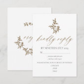 Carte de réponse pour un mariage Prière de répondr (Devant / Derrière)