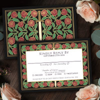 Carte de réponse pour un mariage royal avec épée f