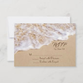 Carte de réponse pour un mariage sur la plage avec (Devant)