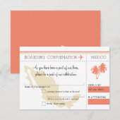 Carte de réponse pour un vol au MEXIQUE (Devant / Derrière)