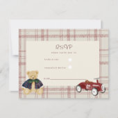 Carte de réponse pour une baby shower à thème Tedd (Devant)