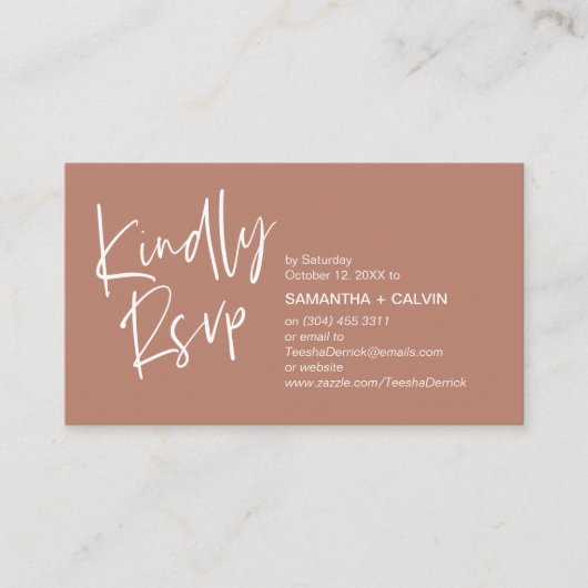 Carte de réponse pour une invitation de mariage mi (Devant)