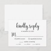 Carte de réponse pour une réception de mariage mod (Devant / Derrière)