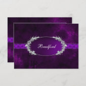 CARTE DE RÉPONSE - POURPLE - INSET OVAL - SERVIETT (Devant / Derrière)