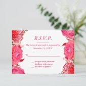 Carte de réponse Pretty Pink Peonies (Debout devant)