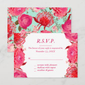 Carte de réponse Pretty Pink Peonies (Devant / Derrière)