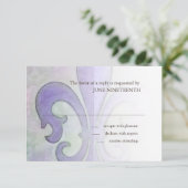 Carte de réponse Purple Fleur de Lis (Debout devant)