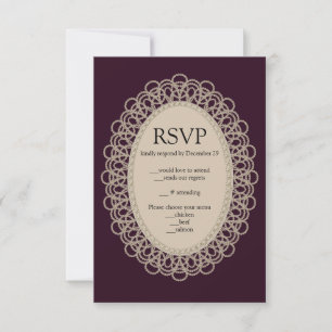Carte de réponse Purple Lace Glam Glamour