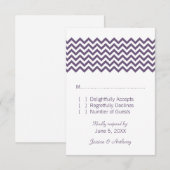 Carte de réponse Purple Simple Chevron (Devant / Derrière)