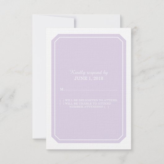 Carte de réponse Purple Simplement Élégante (Devant)