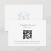 Carte de réponse QR avec blason de monogramme de m (Devant / Derrière)