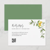 carte de réponse QR Code au citron à l'aquarelle f (Devant / Derrière)