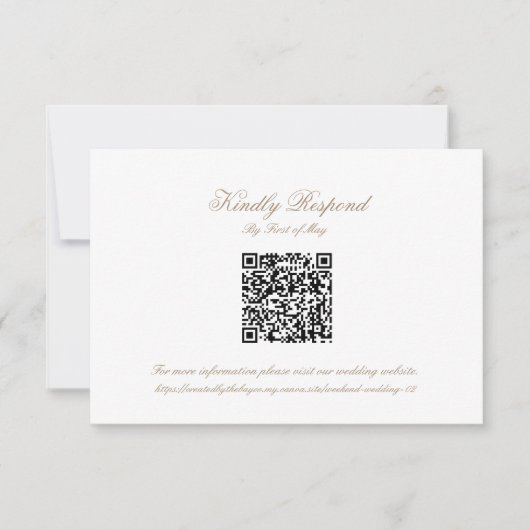 Carte de réponse QR code avec blason de monogramme (Devant)