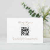 Carte de réponse QR code avec blason de monogramme (Debout devant)