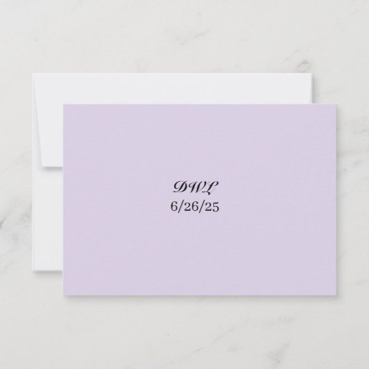 Carte de réponse QR Code avec Hydrangea Violet/Ble (Dos)