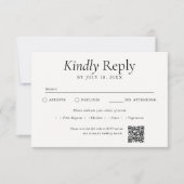 Carte de réponse QR Code blanc cassé (Devant)