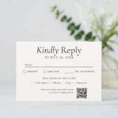 Carte de réponse QR Code blanc cassé (Debout devant)