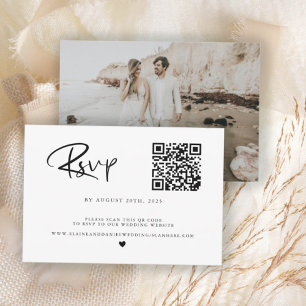 Carte de réponse QR Code budgétaire noir et blanc