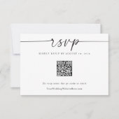Carte de réponse QR Code Cœur de mariage simple mo (Devant)
