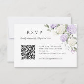 Carte de réponse QR Code de mariage aux hortensias (Devant)