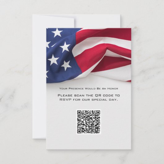 Carte de réponse QR code de mariage avec drapeau a (Devant)
