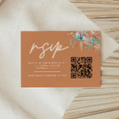 Carte de réponse QR Code de mariage bohème moderne