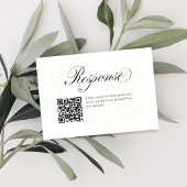 Carte de réponse QR Code de mariage floral vert sa