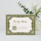 Carte de réponse QR Code de mariage Moderne Contin (Debout devant)