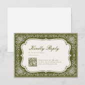 Carte de réponse QR Code de mariage Moderne Contin (Devant / Derrière)