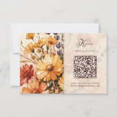 Carte de réponse QR code de mariage pour jardin au (Devant)