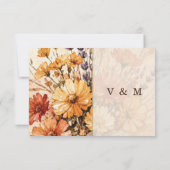 Carte de réponse QR code de mariage pour jardin au (Dos)