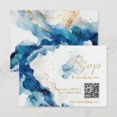 Carte de réponse QR Code du gala AZURE Marble Drea (Devant / Derrière)