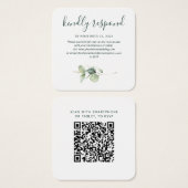 Carte de réponse QR Code élégant avec eucalyptus (Devant & derrière)