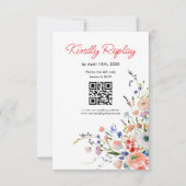 Carte de réponse QR Code élégante florale de maria (Devant)