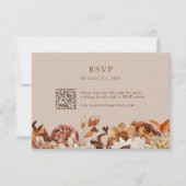 Carte de réponse QR Code Floral Feuilles d'Automne (Devant)