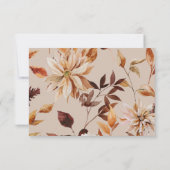 Carte de réponse QR Code Floral Feuilles d'Automne (Dos)