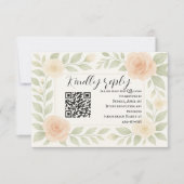 Carte de réponse QR Code florale à prix abordable (Devant)