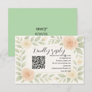 Carte de réponse QR Code florale à prix abordable