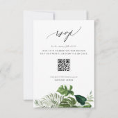 Carte de Réponse QR Code Mariage à la Feuille de M (Devant)