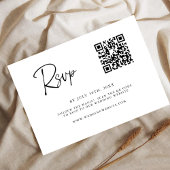 Carte de réponse QR Code moderne | Écriture fine